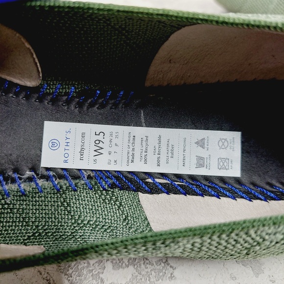 NEW Rothy's The Flat Safari Green Sage Giraffe Round Toe Slip On Loafers F559 - Picture 7 of 8